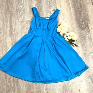 Calvin Klein Fit & Flare Bright Blue Lined Dress 12 💙💙